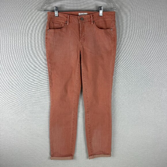 Jessica Simpson Denim - JESSICA SIMPSON WOMEN'S PINK ROLL CROP SKINNY MID RISE CASUAL STRETCH JEANS 4/27
